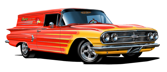 A 1960 Chevy Biscayne Sedan Delivery